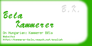 bela kammerer business card